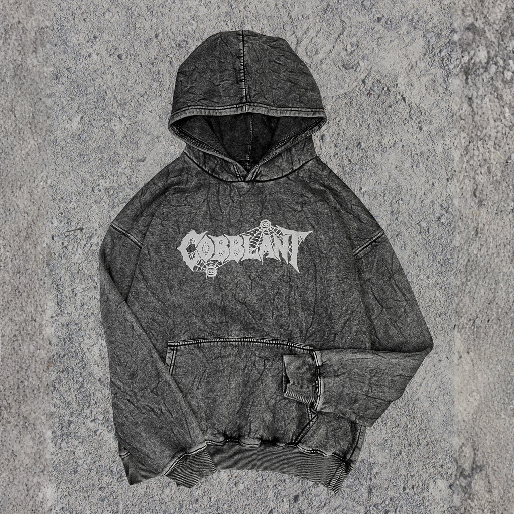 Cobblant Midnight Spider Acid Wash Hoodie