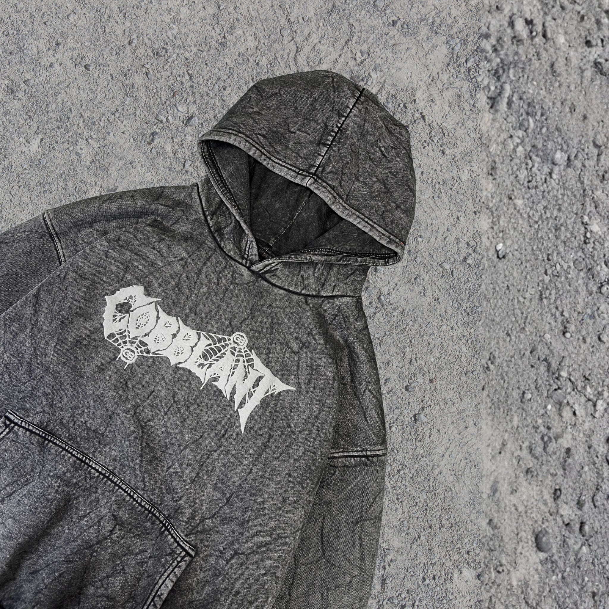 Cobblant Midnight Spider Acid Wash Hoodie